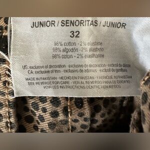 William Rast Perfect Ankle Skinny, Animal print , Size 32